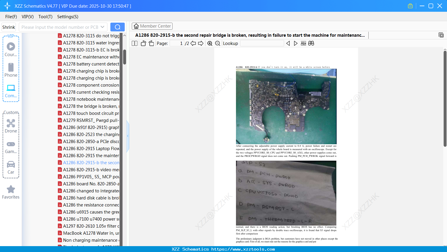 Laptop Apple A1286 820-2915-b The Second Repair Bridge Is Broken, Resulting In Failure To Start The Machine For Maintenance